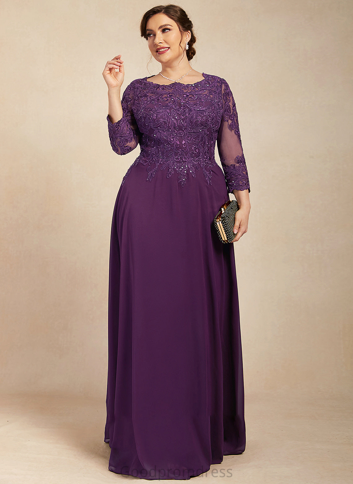 Bride Chiffon Sequins A-Line Mother of the Bride Dresses Lace Julianna With Mother Scoop the Floor-Length Dress of Neck